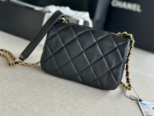 Chanel MINI FLAP BAG Lambskin & Gold-Tone Metal AS3473 black