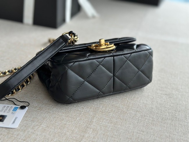 Chanel MINI FLAP BAG Lambskin & Gold-Tone Metal AS3473 black