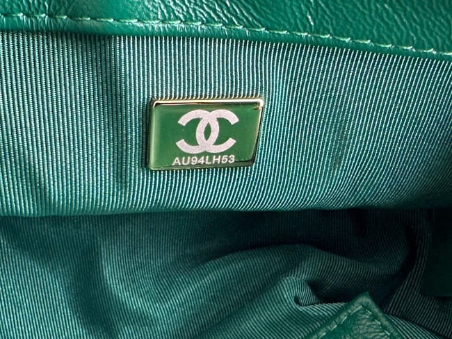 Chanel MINI FLAP BAG Lambskin & Gold-Tone Metal AS3473 green