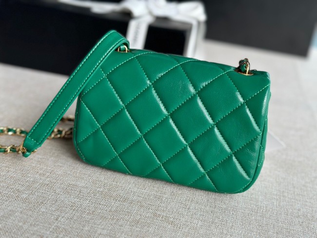 Chanel MINI FLAP BAG Lambskin & Gold-Tone Metal AS3473 green