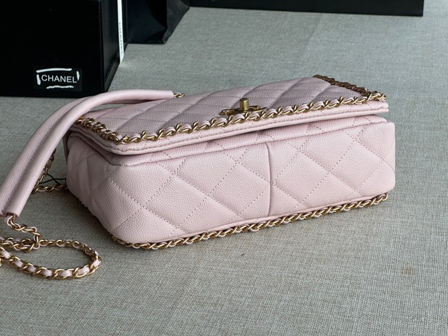 Chanel SMALL Flap Bag Grained Calfskin & Gold-Tone Metal AS3467 pink