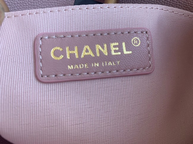 Chanel SMALL SHOPPING BAG Grained Calfskin & Gold-Tone Metal AS3470 pink