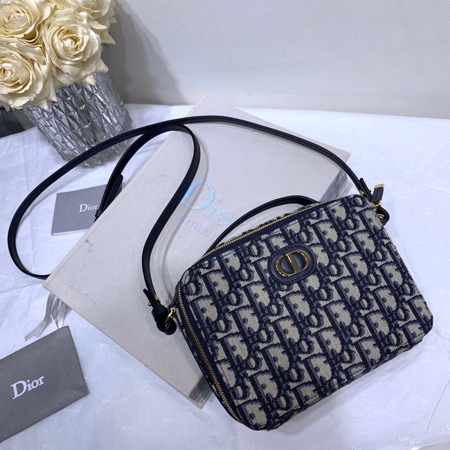 DIOR 30 MONTAIGNE BOX BAG Blue Multicolor Dior Oblique Jacquard S2141