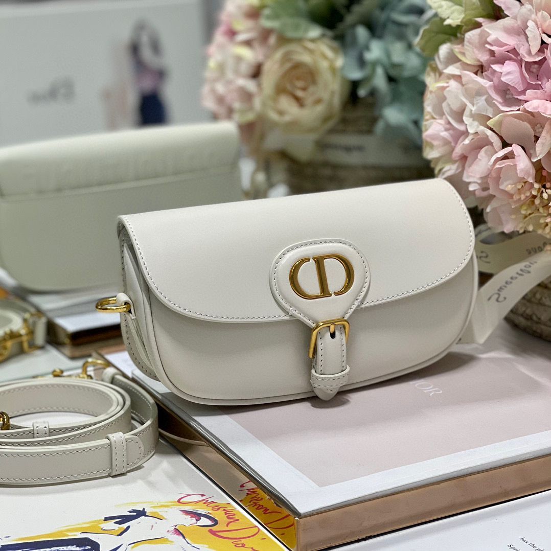 DIOR BOBBY EAST-WEST BAG Box Calfskin M9317S Off White