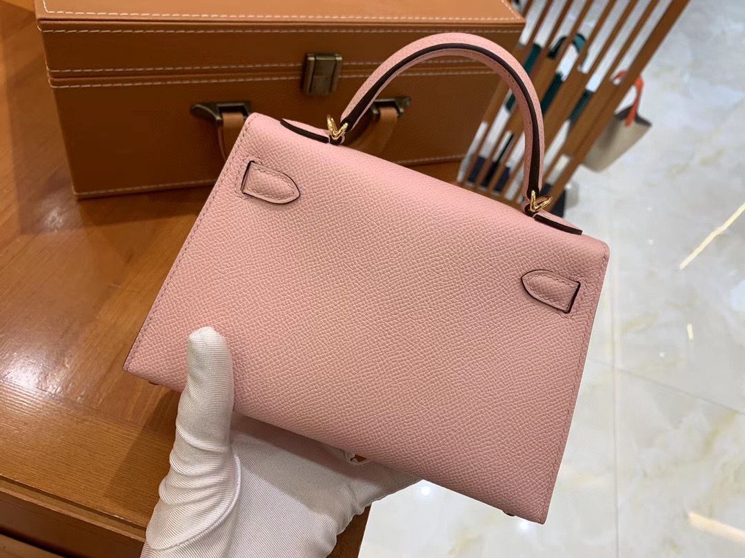 Hermes Kelly 22cm 25cm Tote Original Epsom Leather Bag KL22 KL25 Nude Pink