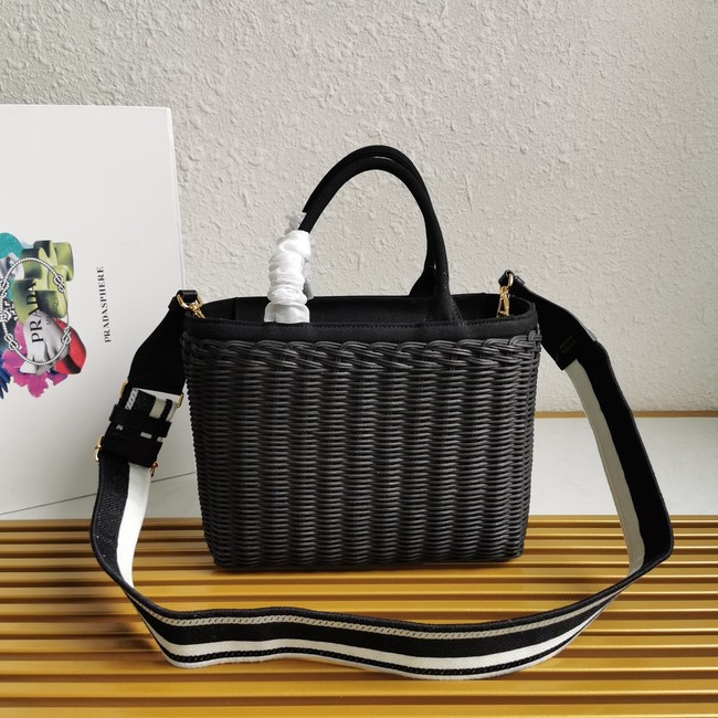 Prada Raffia tote bag 1BG835 black