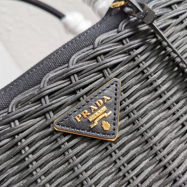 Prada Raffia tote bag 1BG835 black