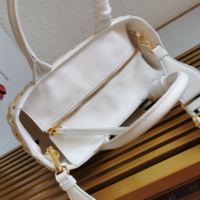 Prada Raffia tote bag 1BG835 white