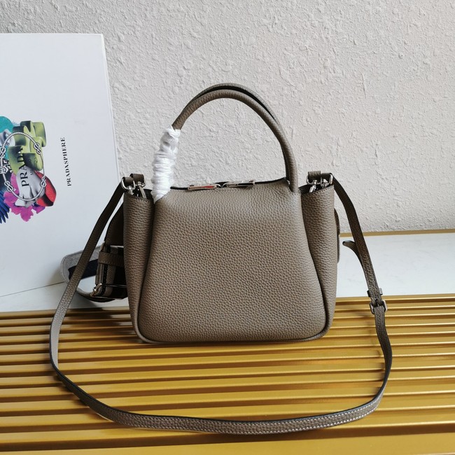 Prada leather tote bag 1BC145 gray