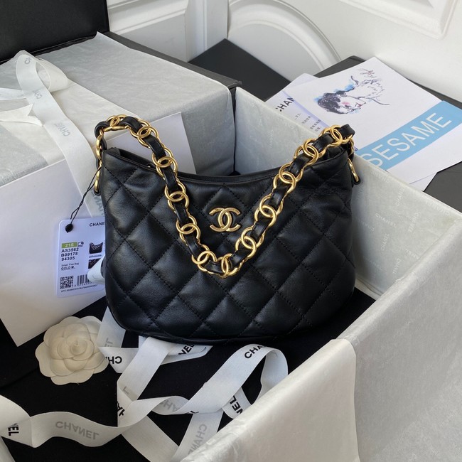 Chanel SMALL BAG Lambskin & Gold-Tone Metal AS3562 BLACK