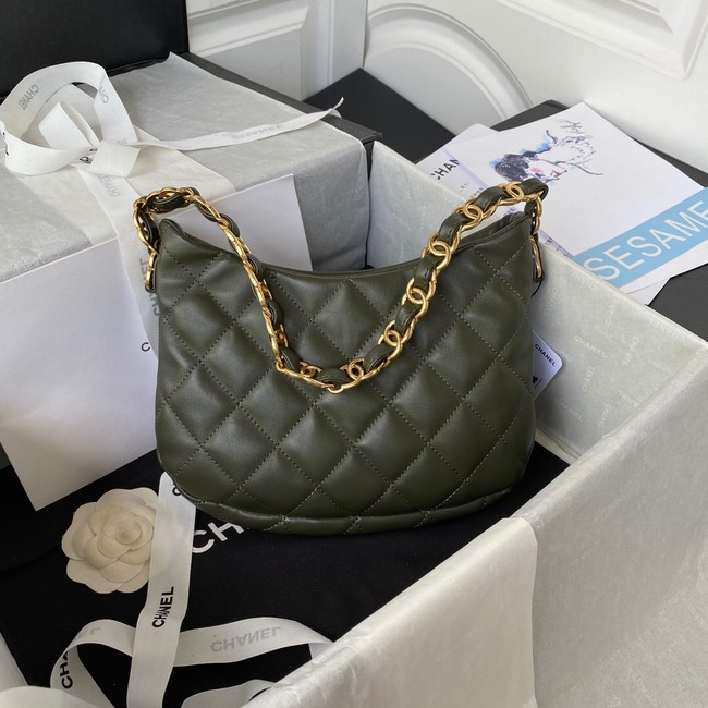 Chanel SMALL BAG Lambskin & Gold-Tone Metal AS3562 GREEN