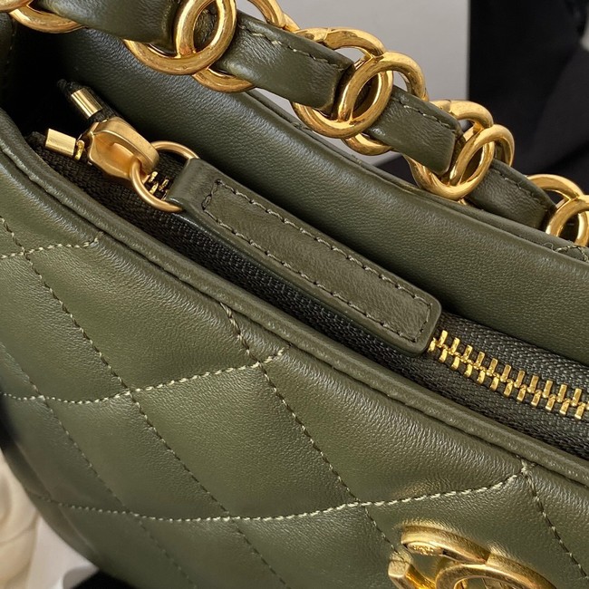 Chanel SMALL BAG Lambskin & Gold-Tone Metal AS3562 GREEN