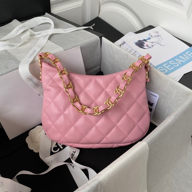 Chanel SMALL BAG Lambskin & Gold-Tone Metal AS3562 PINK