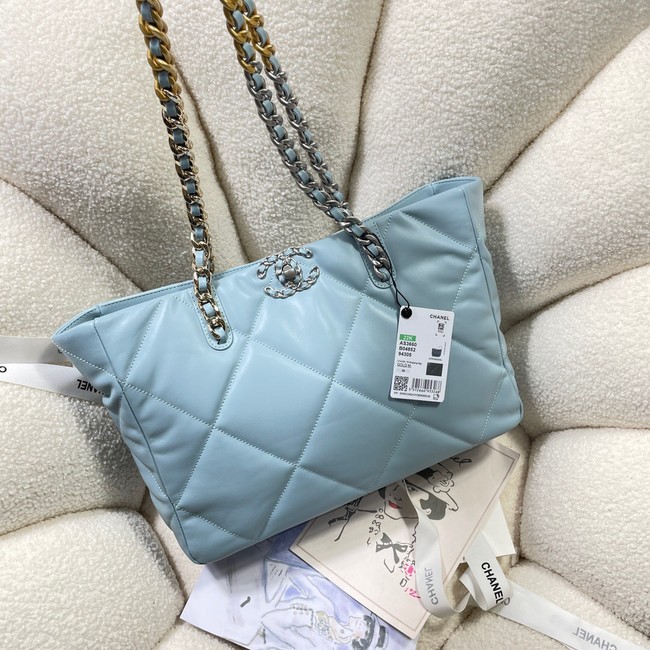 CHANEL 19 SHOPPING BAG 3660 sky blue