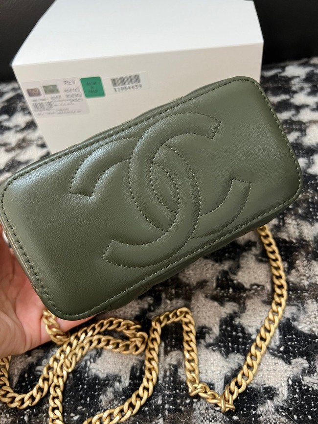 CHANEL VANITY WITH CHAIN 68106 blackish green