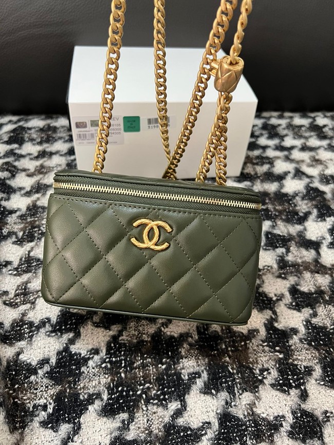 CHANEL VANITY WITH CHAIN 68106 blackish green