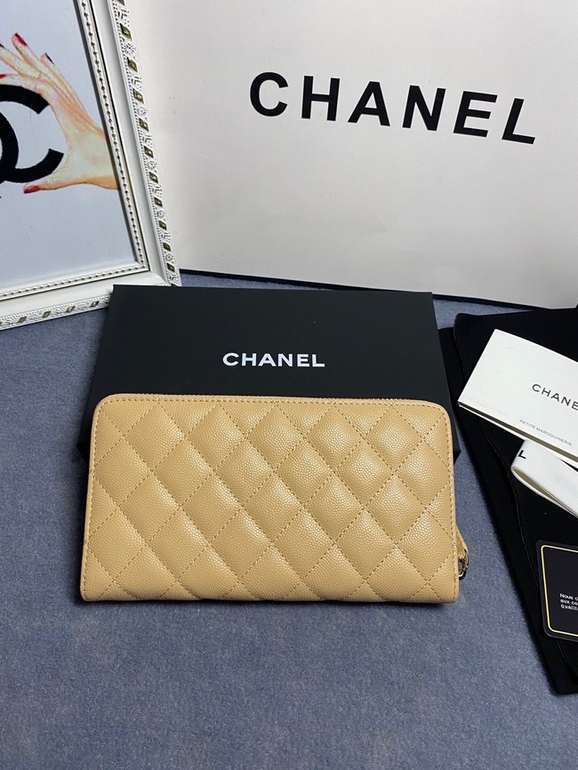 Chanel Calfskin Leather & Gold-Tone Metal AP2739 apricot