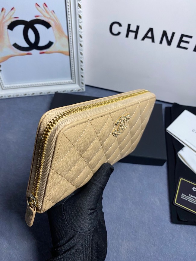 Chanel Calfskin Leather & Gold-Tone Metal AP2739 apricot