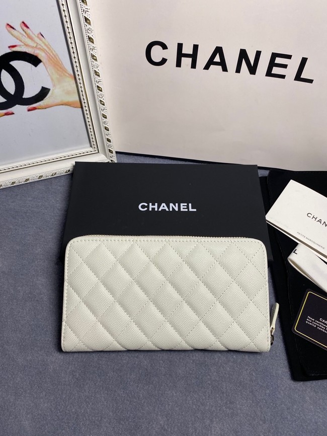 Chanel Calfskin Leather & Gold-Tone Metal AP2739 white