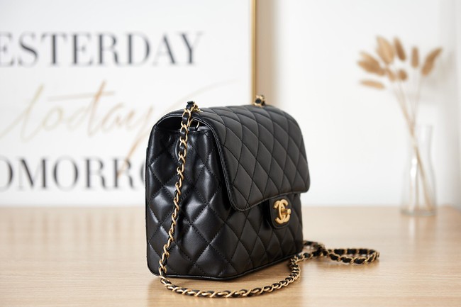 Chanel Lambskin MINI FLAP BAG AS3648 black