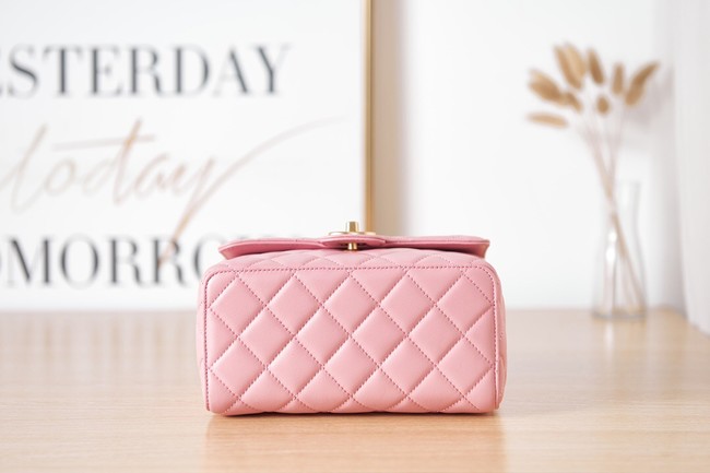 Chanel Lambskin MINI FLAP BAG AS3648 pink