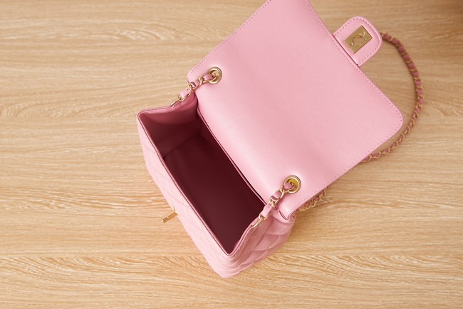 Chanel Lambskin MINI FLAP BAG AS3648 pink
