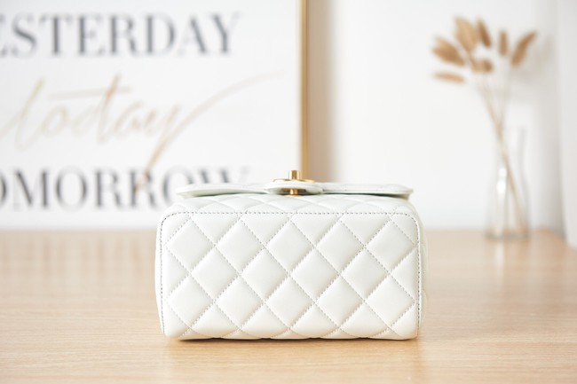 Chanel Lambskin MINI FLAP BAG AS3648 white