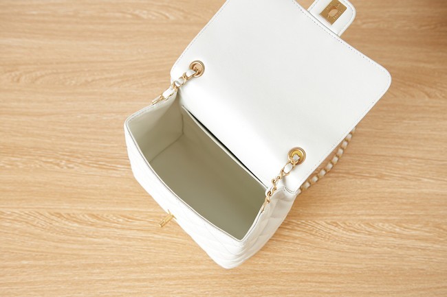 Chanel Lambskin MINI FLAP BAG AS3648 white