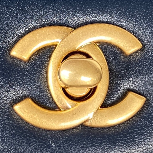 Chanel MINI FLAP BAG WITH TOP HANDLE AS2431 dark blue