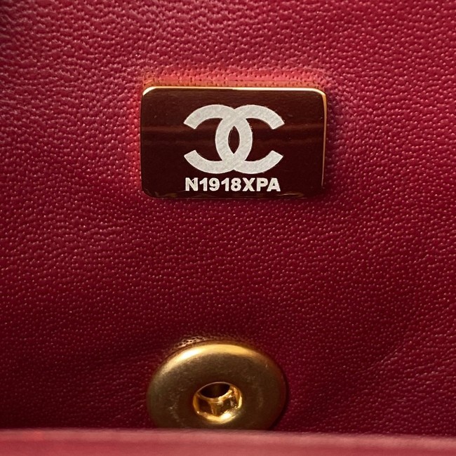 Chanel MINI FLAP BAG WITH TOP HANDLE AS2431 red