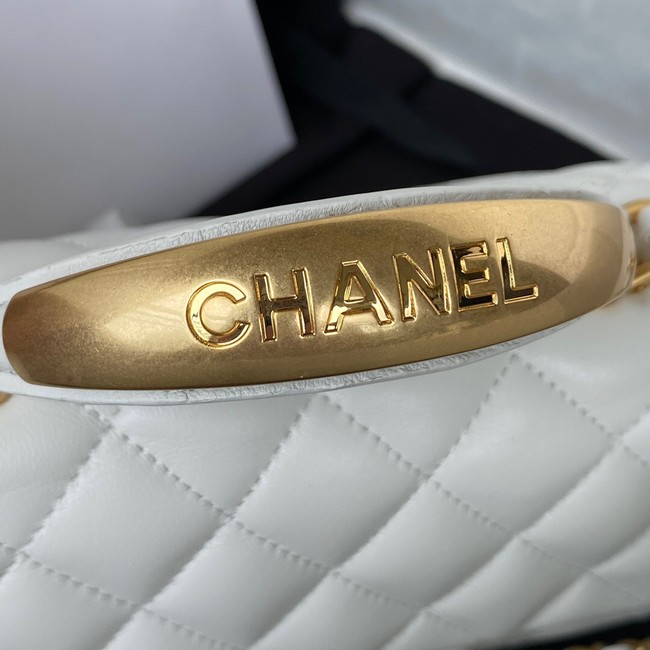 Chanel MINI FLAP BAG WITH TOP HANDLE AS2431 white