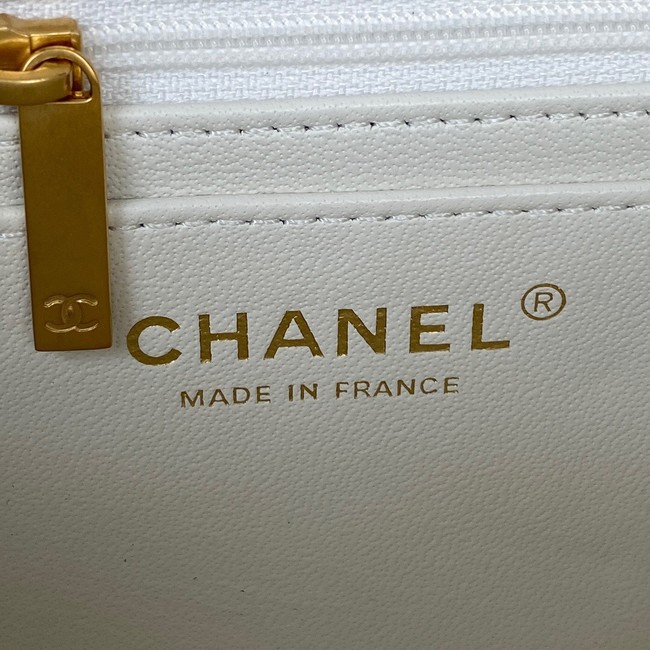 Chanel MINI FLAP BAG WITH TOP HANDLE AS2431 white