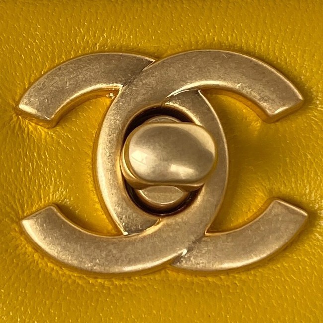 Chanel MINI FLAP BAG WITH TOP HANDLE AS2431 yellow