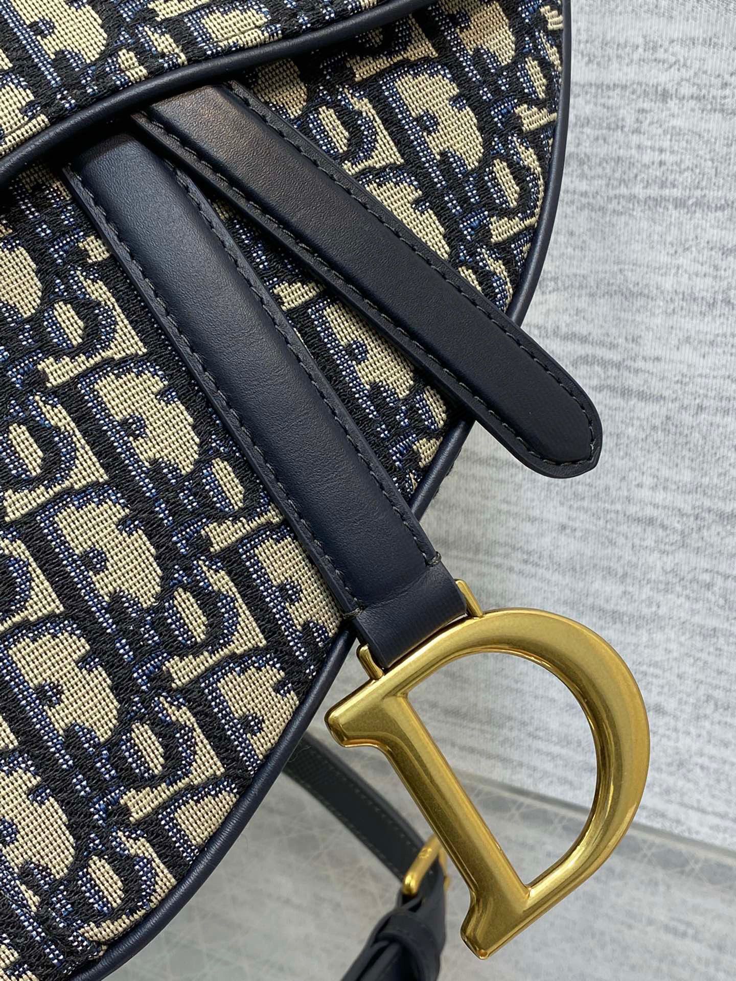 Dior Saddle Bag with Strap Oblique Jacquard M0488 Blue