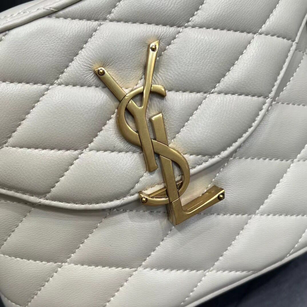 SAINT LAUREN JUNE BOX BAG IN QUILTED LAMBSKIN 7100801 cream