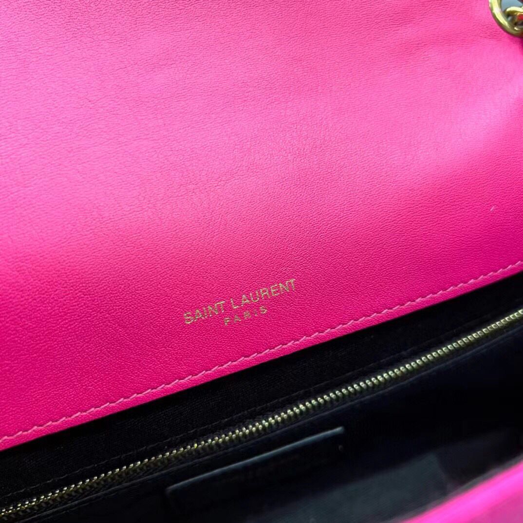 SAINT LAURENT JAMIE MEDIUM CHAIN BAG CARRE RIVE GAUCHE IN LAMBSKIN AND SUEDE 515821 ROSE
