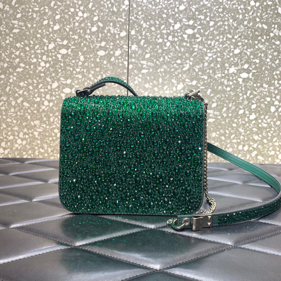 VALENTINO GARAVANI VSLING Shiny diamond Mini shoulder bag XW20808 green