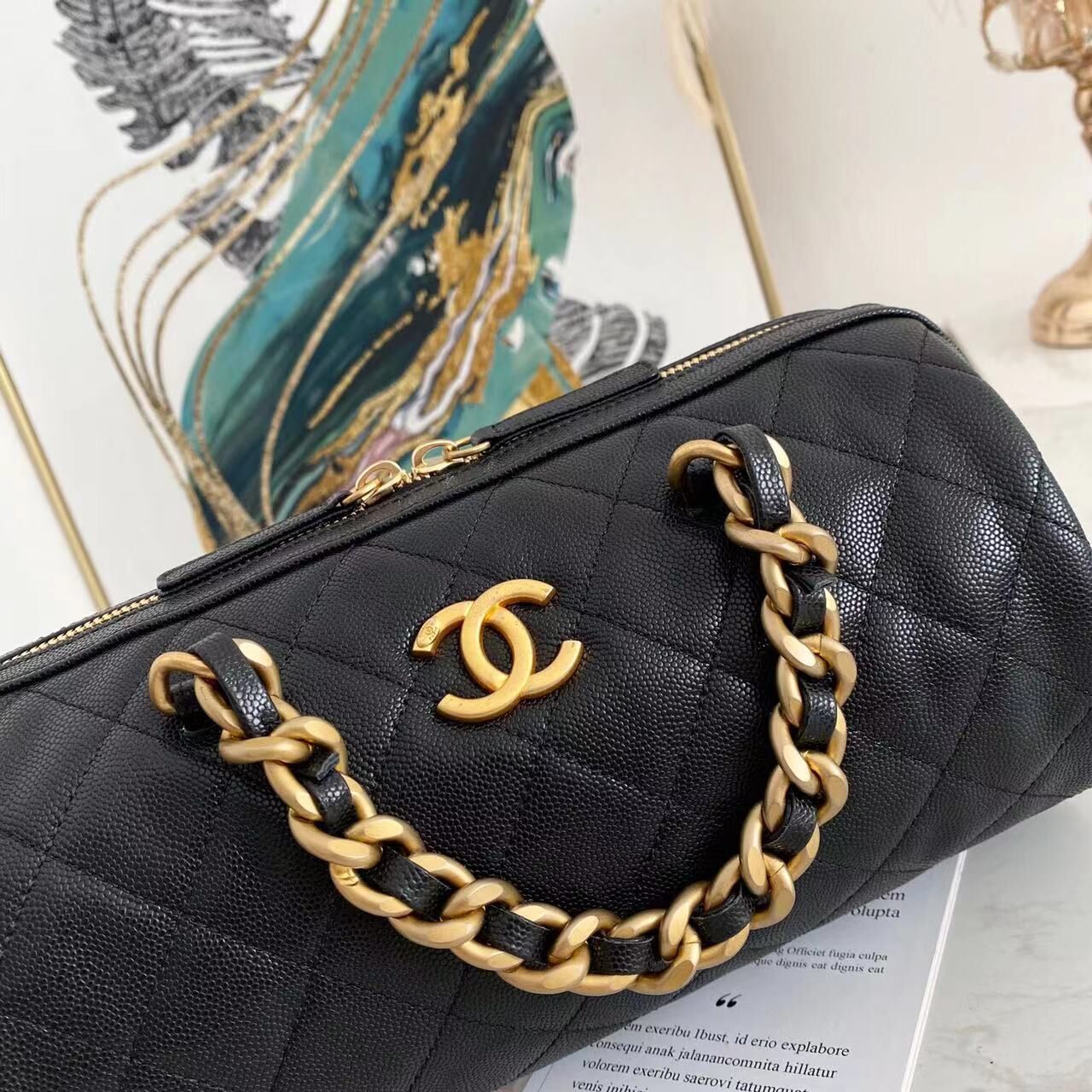 Chanel Original Cavier Leather Speedy Bag CC3621 Black