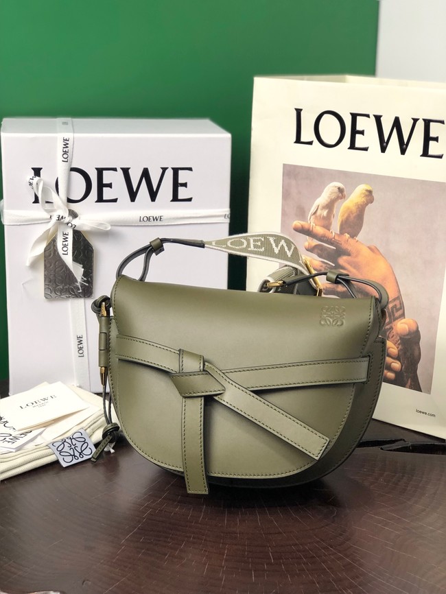 Loewe small Crossbody Bags Original Leather 8087 blackish green