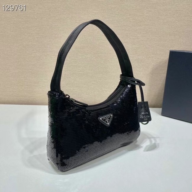 Prada Re-Edition 2000 sequined Re-Nylon mini-bag 1BC515 black