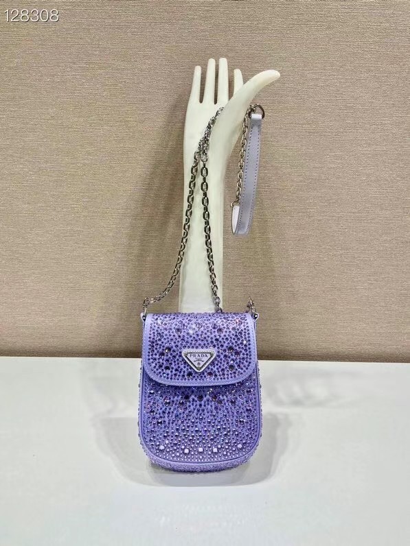 Prada Prada crystal mini-bag 1BH185 purple