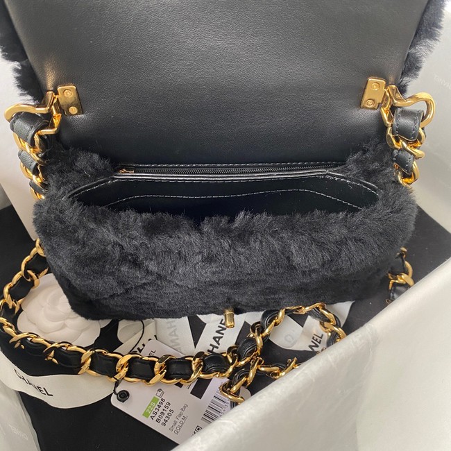 CHANEL SMALL FLAP BAG & Gold-Tone Metal AS3498 black