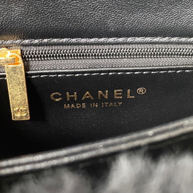 CHANEL SMALL FLAP BAG & Gold-Tone Metal AS3498 black