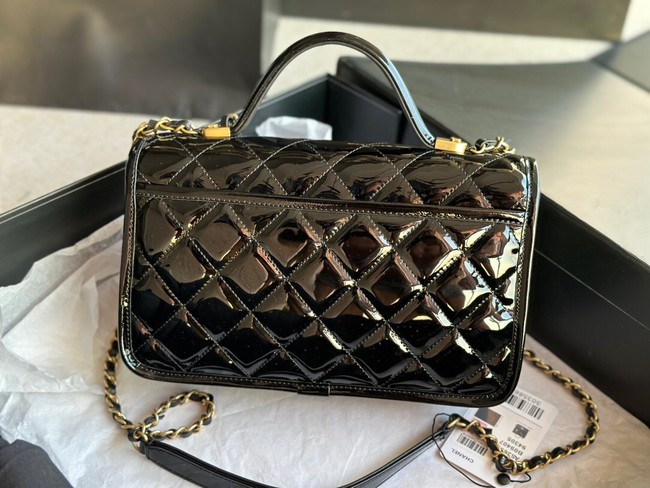 Chanel SMALL FLAP BAG WITH TOP HANDLE AS3653 black