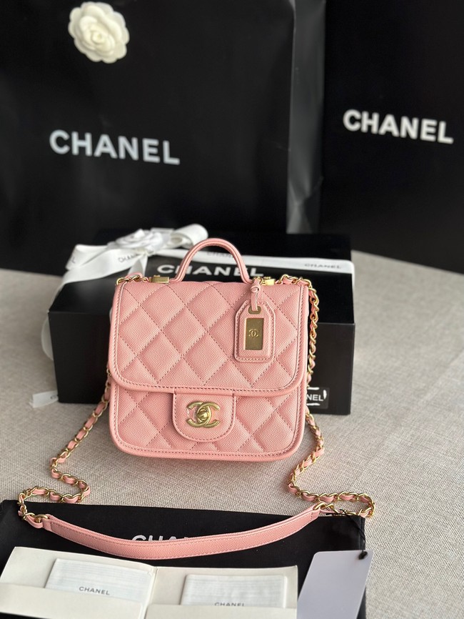 Chanel MINI FLAP BAG WITH TOP HANDLE AS3652 pink