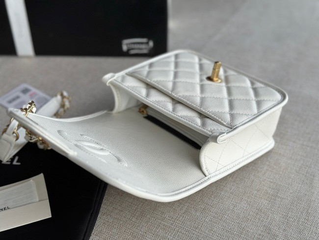 Chanel MINI FLAP BAG WITH TOP HANDLE AS3652 white