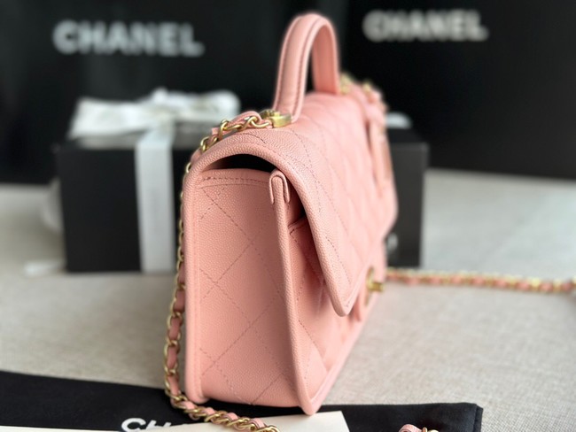 Chanel SMALL FLAP BAG WITH TOP HANDLE AS3653 pink
