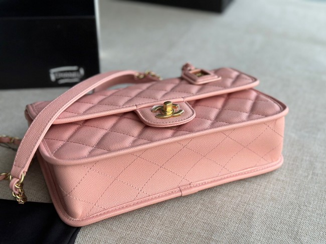 Chanel SMALL FLAP BAG WITH TOP HANDLE AS3653 pink