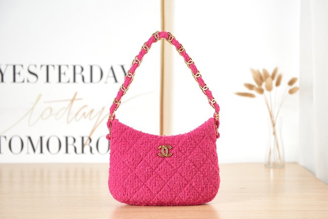CHANEL SMALL Tweed & Gold-Tone Metal AS3562 ROSE