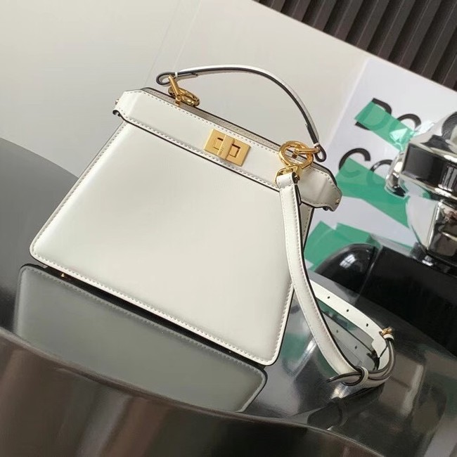 FENDI Peekaboo ISeeU Petite padded nappa leather bag 8BN335 White